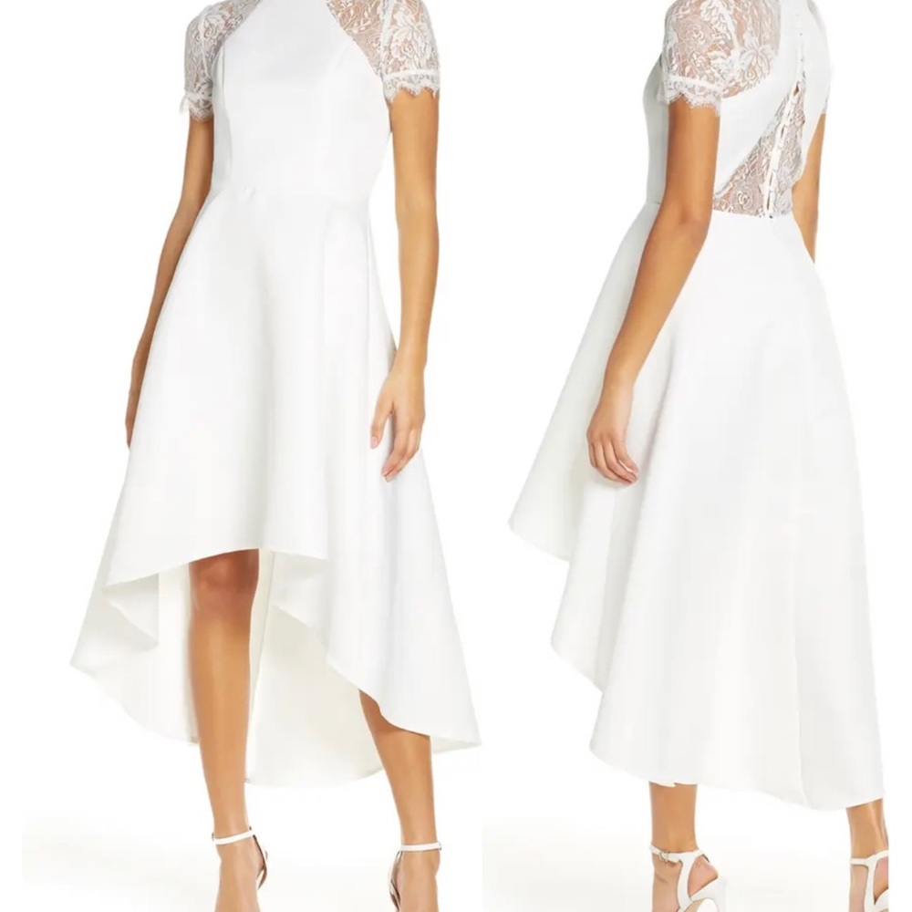 White high low dress